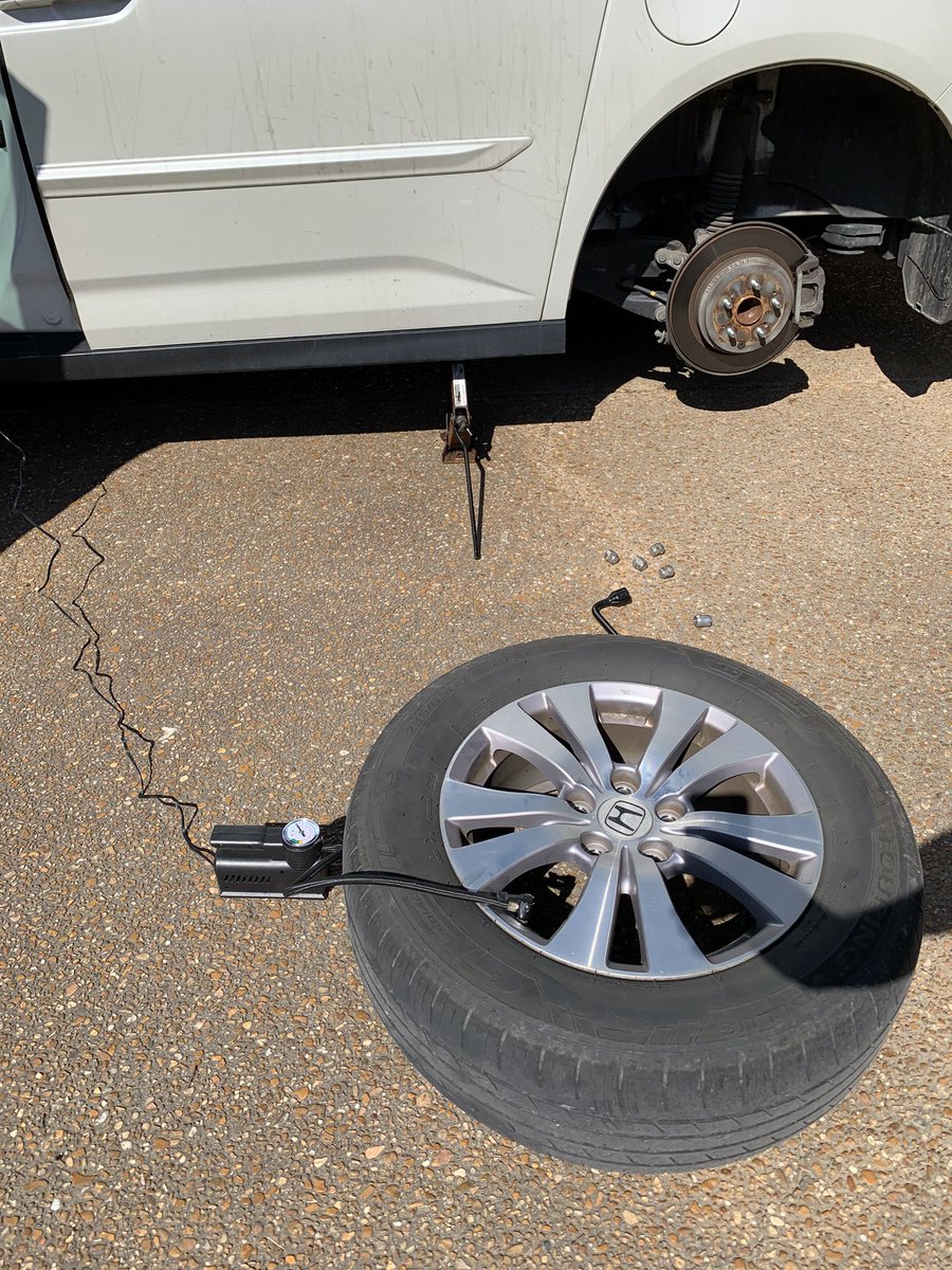 When is the last time you got a nail in your tire that leaked air, where you then went on to remove the tire, plug it yourself, refill it with air, put the tire back on and get back to your business?  #FrontierDays