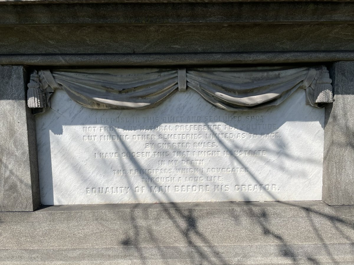 Came to Lancaster in part to pay homage to a hero, Thaddeus Stevens. As we debate monuments and what to tear down, let’s hold up the legacy of brave fighters like Stevens. One of the true greats of the 19th century. Read his grave inscription.