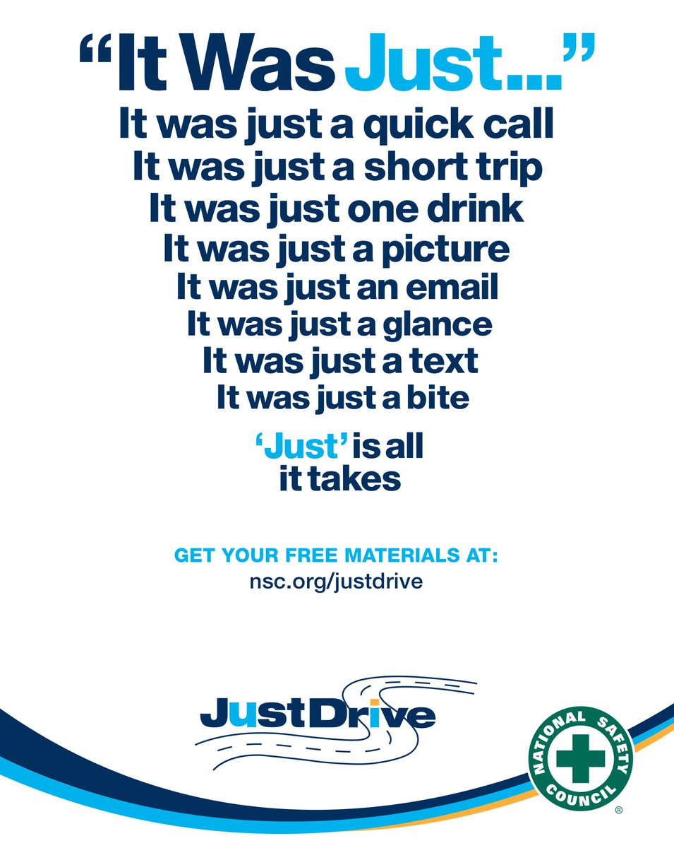 It was just...
#JustDrive #DistractedDrivingAwareness