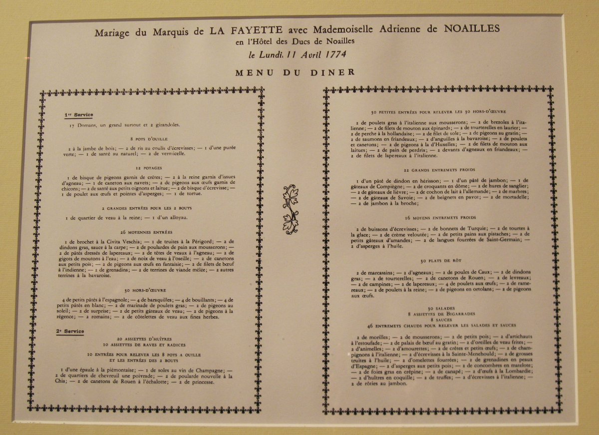 Laura Auricchio Continuing The French Food Theme Fabulous French Feasts Of The 1700s On Youtube Includes The Menu From Lafayette S Wedding Here S That Menu In A Photo I Took In