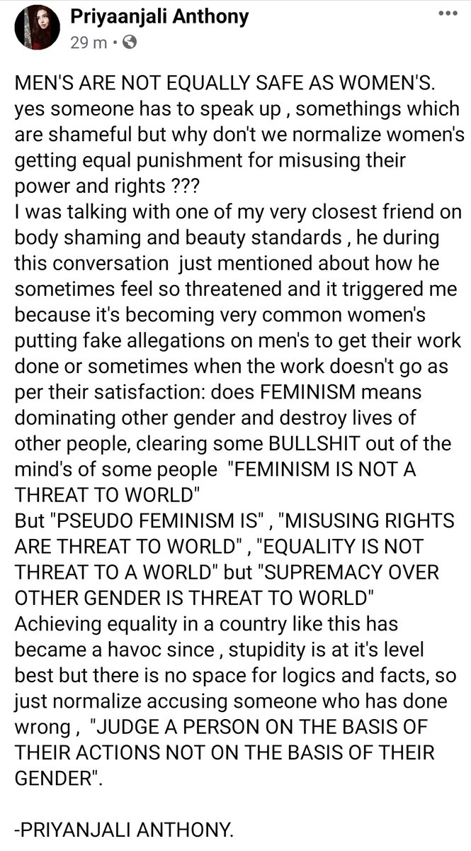 Priyanjali178's tweet photo. #feminism #equality #equalityforall #feminist #rightandwrong #menandwomen 
Small talk by a FEMINIST beacause equality must go both the ways. https://t.co/3EXcQg4xWD