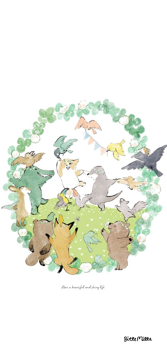 あっという間に4月ですね 待ち受け壁紙作りましたので良かったら個人利用の範囲で ももろ 絵本作家 Illustratorのイラスト