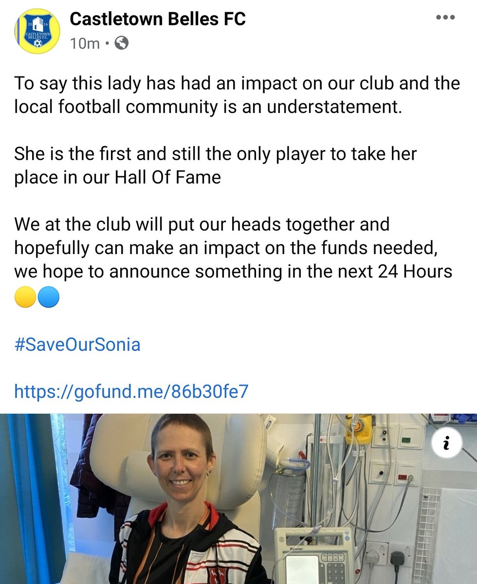 cbellesfc's tweet photo. The club this evening have announced that starting tomorrow....ALL PLAYERS REGISTRATION for the upcoming season will go directly to #SaveOurSonia

More details tomorrow #OnceABelle #FootballFamily #Dundalk https://t.co/xxdNMaLaYv