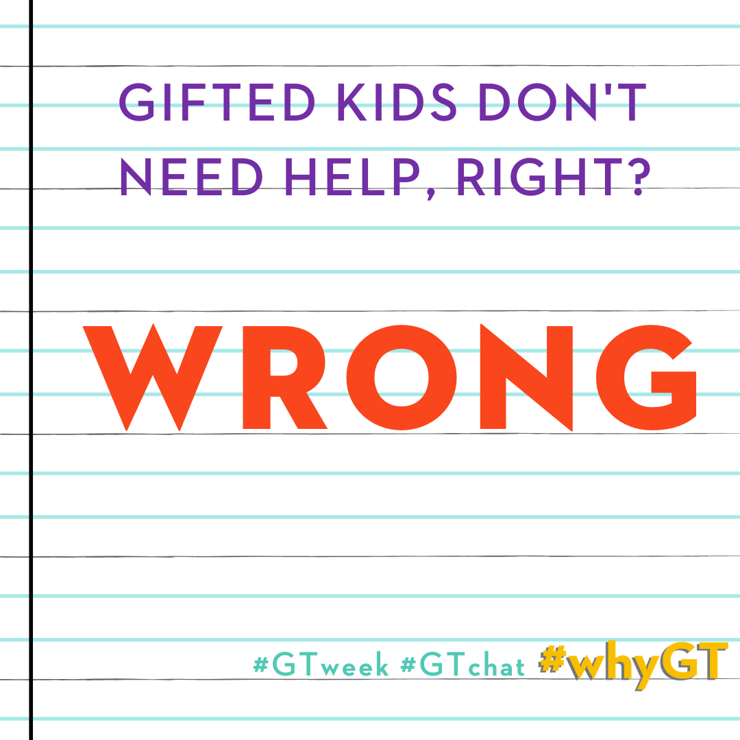 “Gifted kids don't need help, right? Wrong.” Learn to dispel G/T myths at nagc.org/myths-about-gi…. #whyGT #TAGT #gtchat #GTweek