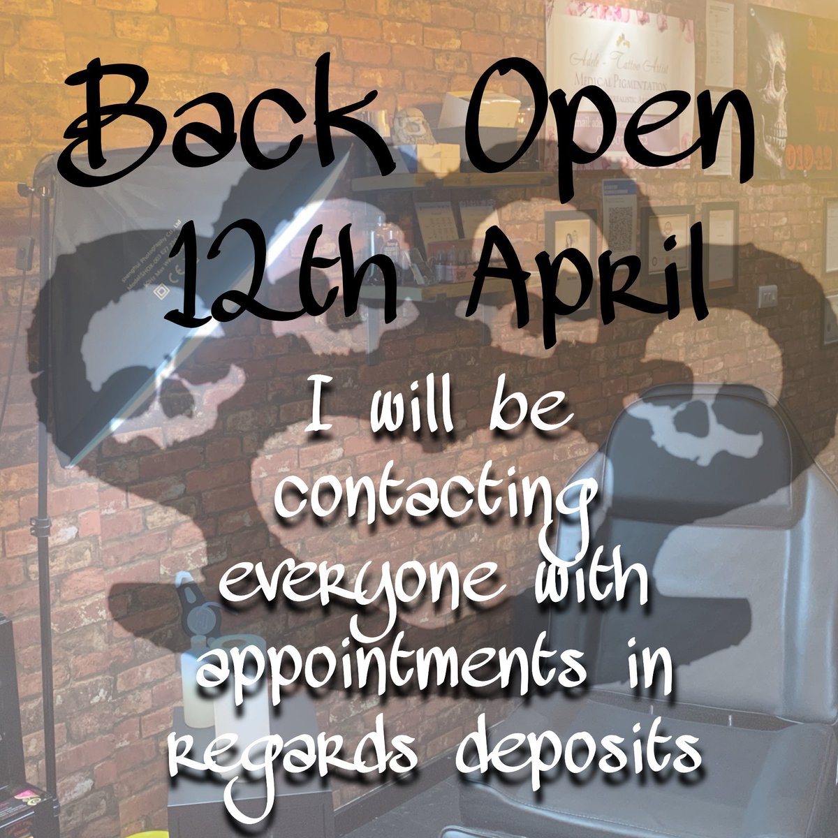 tattoo_adele's tweet image. It’s official I will be back in the office from the 12th April. 
DM for consultation times and appointments. 
#medicalpigmentation #scalppigmentation #tattoo #tattoodesigns