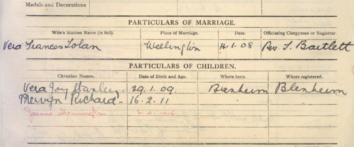 John Goulding's (WW1 6/1542) third child, Jeanne Hannington was born on 6.4.1915
