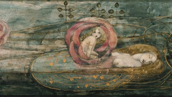 Sleeping Princess, 1909 by Frances Macdonald, whose design work was a prominent feature of the Art Nouveau "Glasgow Style" #womensart