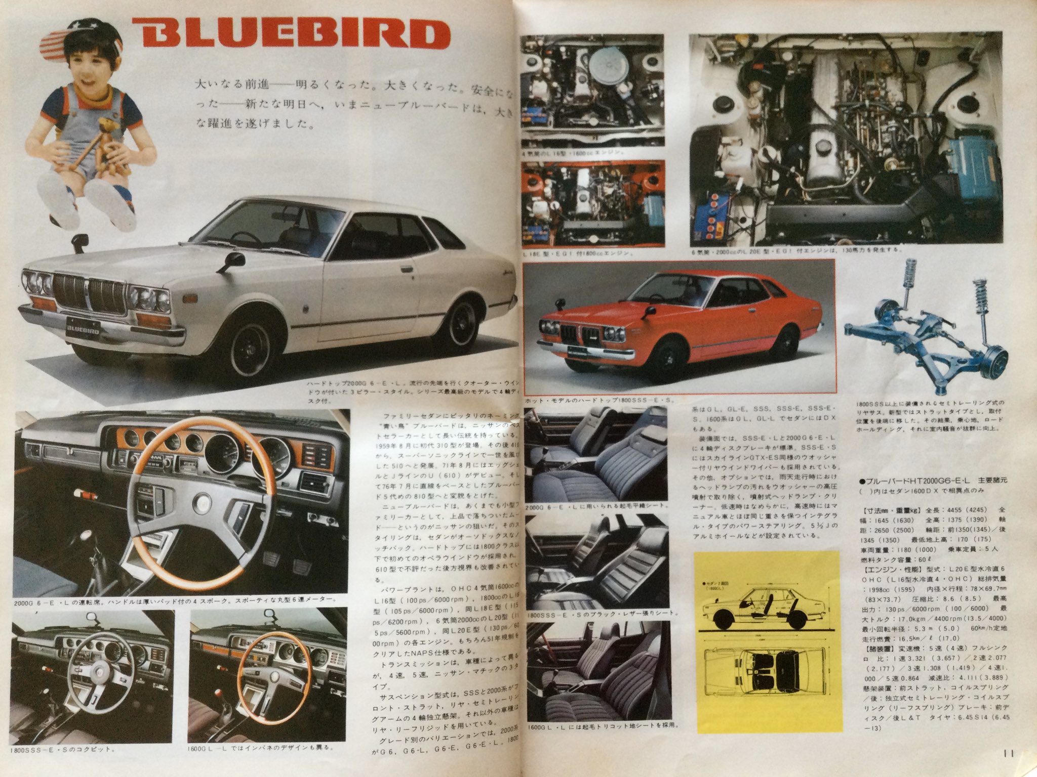 雑貨奥様 昭和51年 ドライバー 臨時増刊 日本の傑作車カタログ全集 から 76ｰ 77ニューモデルオールカタログ より ニッサン ブルーバード です 今は安全面でハードトップは無理なんだろうけど やっぱりかっこいいシルエットです 旧車