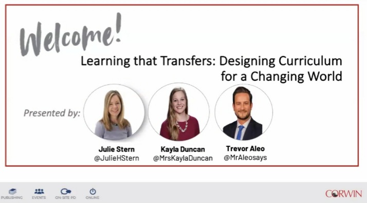 So excited to join these three FAB people sharing their new book with educators from around the globe today #LTT #ACTmodel #LearningTransfer @CorwinAU @CorwinPress