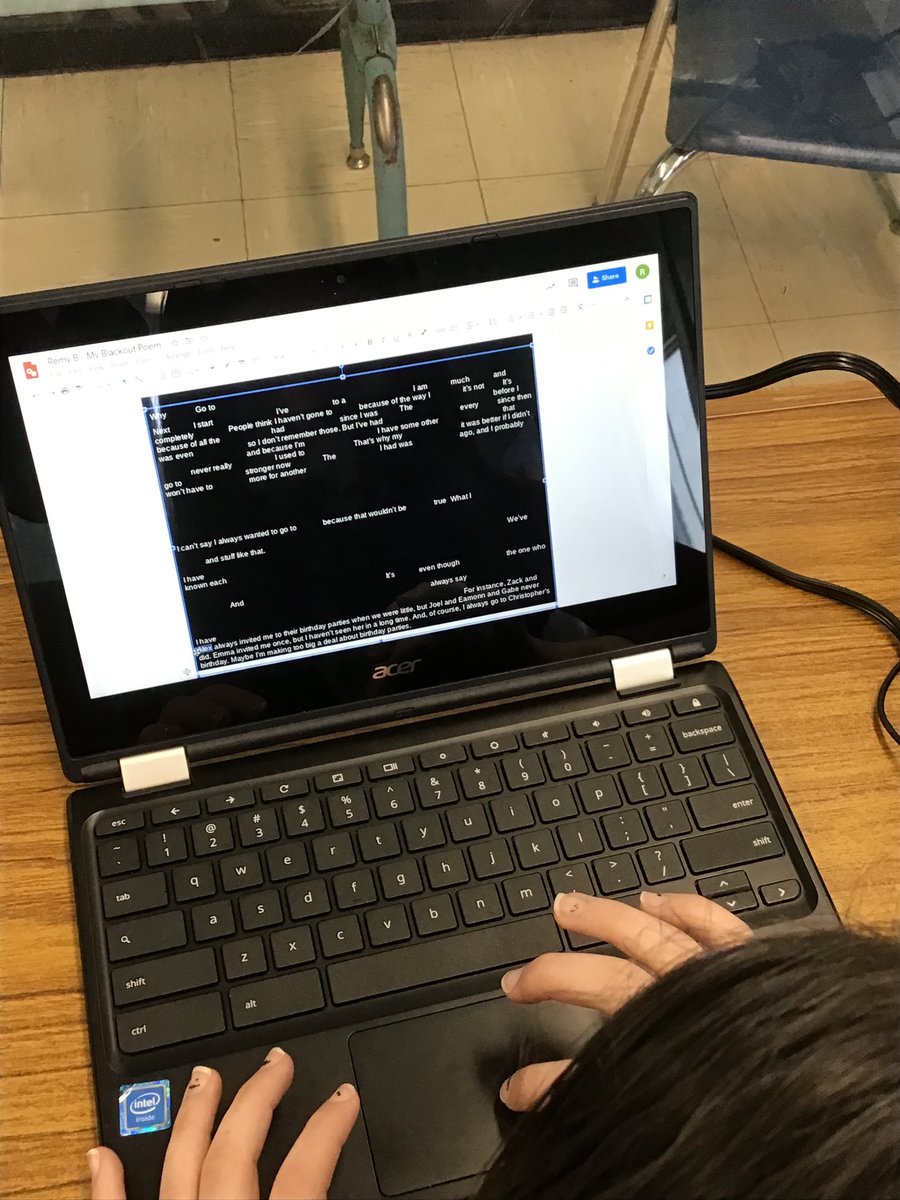 Ms_Ryf's tweet photo. 5th grade students working on Digital blackout poetry! #LookForTheAwesome @ValleyStreamBAS @VS24District https://t.co/FlieU8zO3J