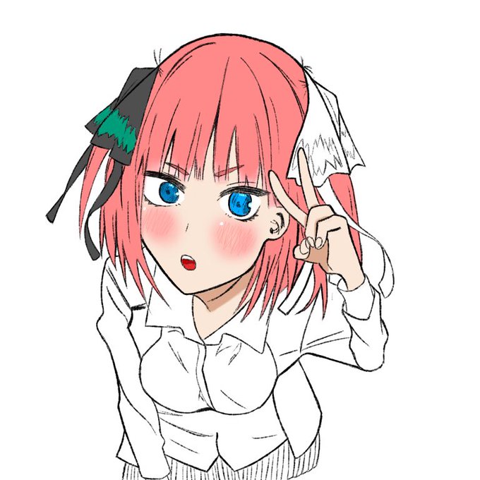 カヤさんがTwitterに投稿した中野二乃(五等分の花嫁)のイラスト。