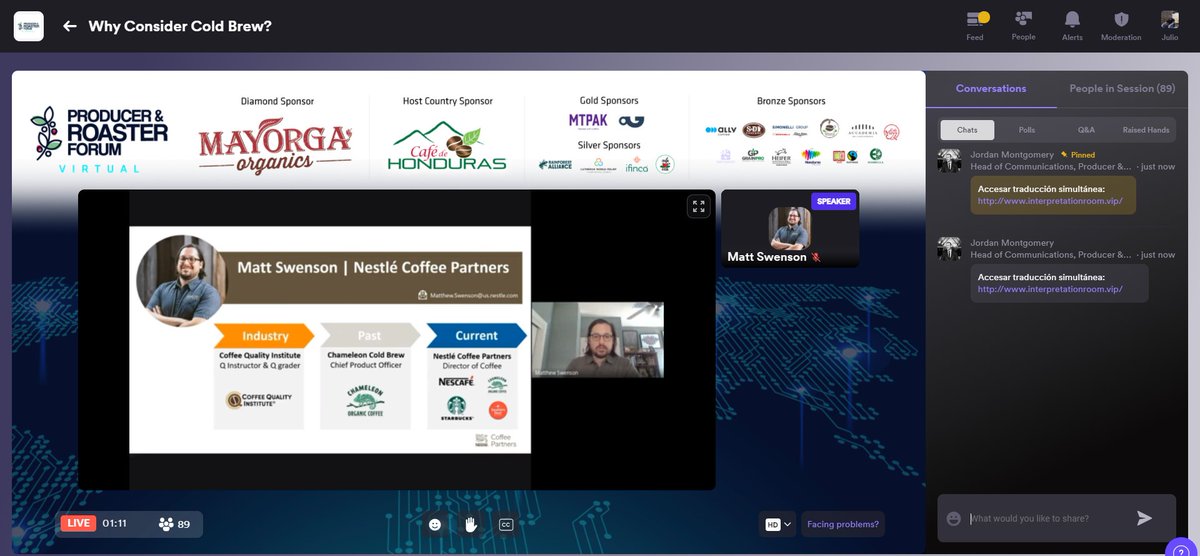 julioguevarae's tweet photo. A couple of screenshots of #VirtualPRF - amazed by the lineup and roster of amazing speakers and panelists! Origin always at the forefront. #SpecialtyCoffee https://t.co/RWgu5iuqK7