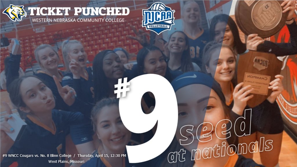 Celebrating 21 -- 21 trips to the national tourney. Cougar earned the No. 9 seed and will play No. 8 Blinn College on April 15. Go Cougars!  #NJCAAVB