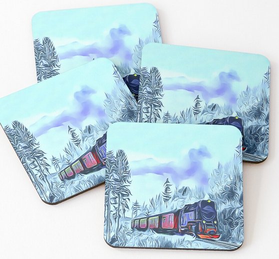 Sunleil's tweet photo. This set of 4 decorative #TranzAlpine Passenger #Train #Coasters will protect surfaces from both heat and moisture and can be used in multiple rooms of your home or office, High quality vibrant print with glossy finish https://t.co/cwcgxOXvSB https://t.co/GTNxo8iyfs