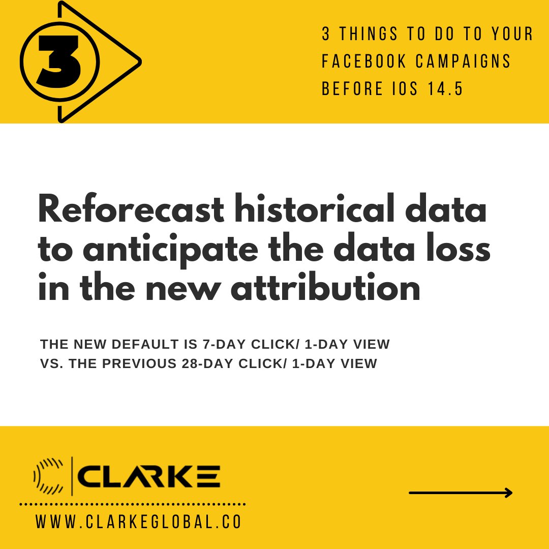 clarke_global's tweet photo. Are your Facebook campaigns ready for the impacts of iOS14.5? Make sure these 3 items are completed prior to Apple’s update to ensure there are no impacts to your campaigns.

Link in Bio.

#facebookads #facebookadcampaign #facebookbusiness https://t.co/HGQ0kOa3cc