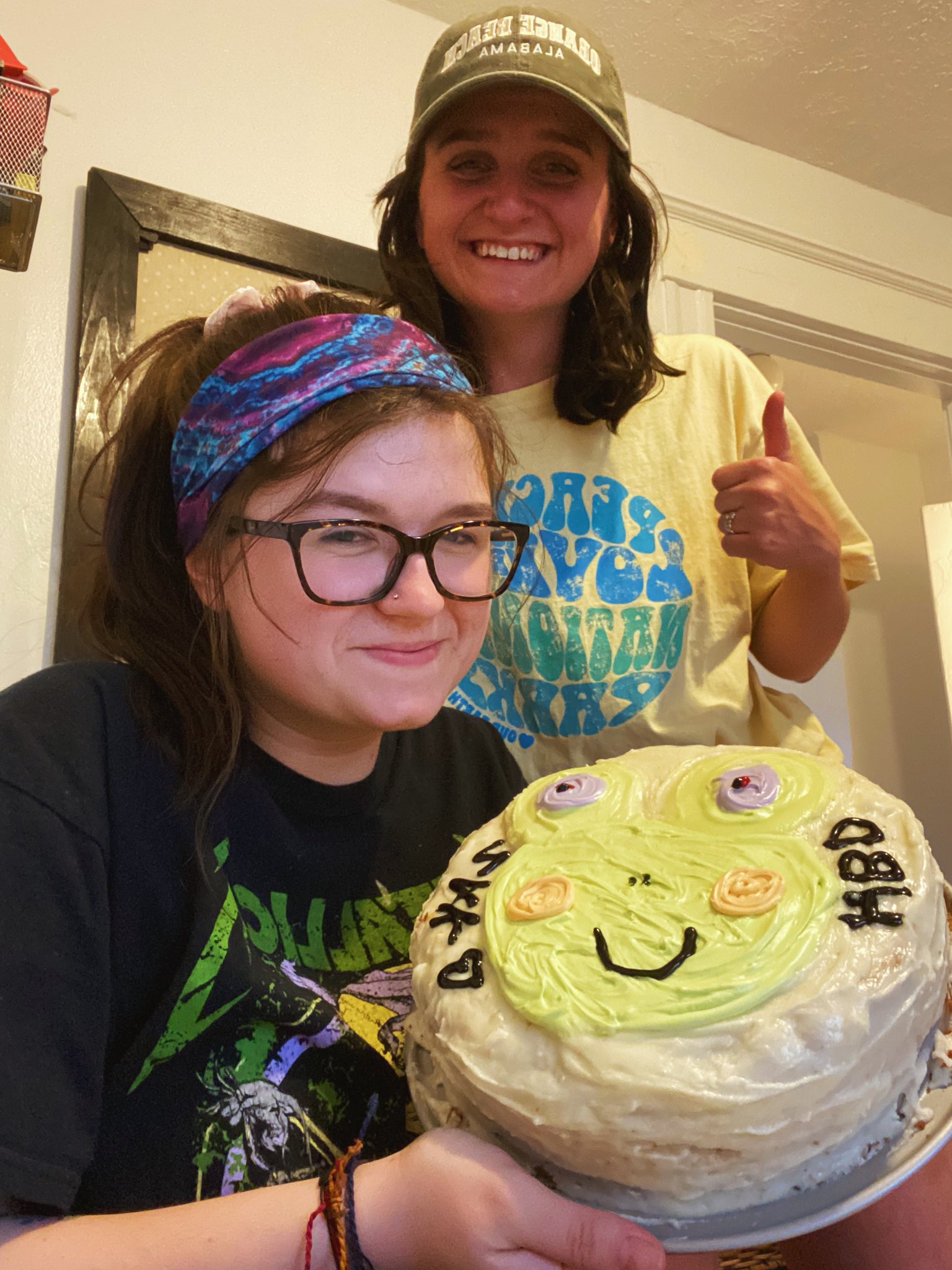 Happy birthday !! We celebrated by making you a frog cake and watching some GA  