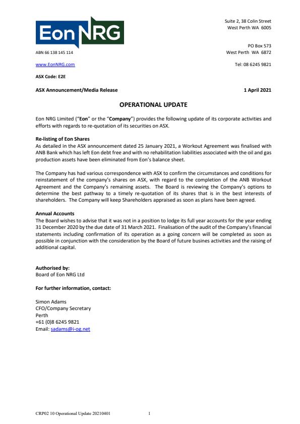 EonNRG's tweet photo. Operational Update $E2E - https://t.co/9FyakIkPBr https://t.co/UpN0j1yn3Z