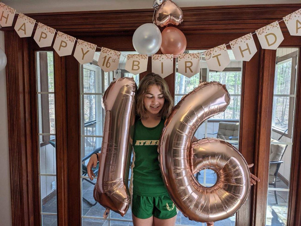 deanewebb's tweet photo. Happy 16th Birthday @ashlynwebbb !  Hope it has been a great day for you, from morning breakfast donuts to your afternoon track meet!  Love you and proud of you! https://t.co/9v5CLTUKmP