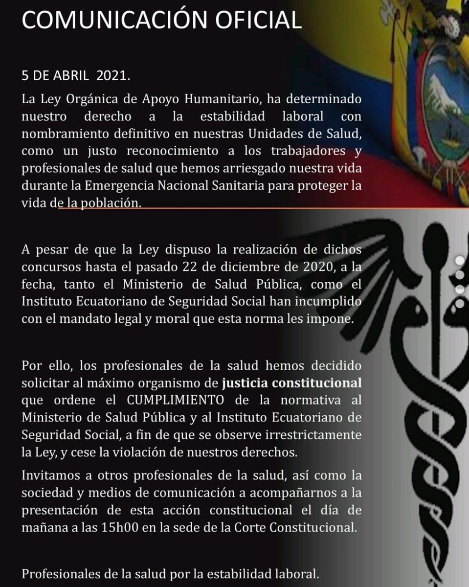 drcalderonreza's tweet photo. Ante tanto silencio los #devengantes
@IESSec y MSP mañana presentaremos nuestro caso ante la corte constitucional.
Mantendremos espectación activa hasta el cumplimiento de la LOAH junto al resto de gremios @majo_carrion 
@AngelSinmaleza @rodricollaguazo @XChactongEc @Lenin https://t.co/AXm8SUHzDo