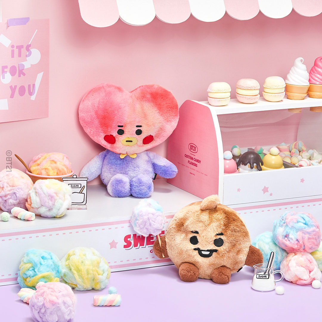 Hold on tight, sugar rush about to begin💕
BT21 BABY Cotton Candy is out!

✔️7 unique items
✔️More than a simple doll
✔️vivid harmonious watercolors

Came for sweets, 
but found something even sweeter

[Korea]
👉 lin.ee/rKfPfsH

[Global]
👉 lin.ee/JdeizfP