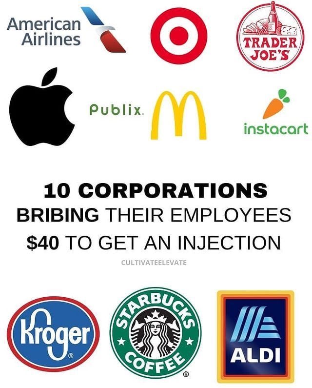 Shantisujahta アメリカ では こちらの企業の従業員が新型コロナワクチンを接種もしくは予約すると 接種会場までの往復交通費や最大4時間分の時給を支払うと発表 いまだに ワクチン打つのは世のため人のためだから というまやかしを信じている人が