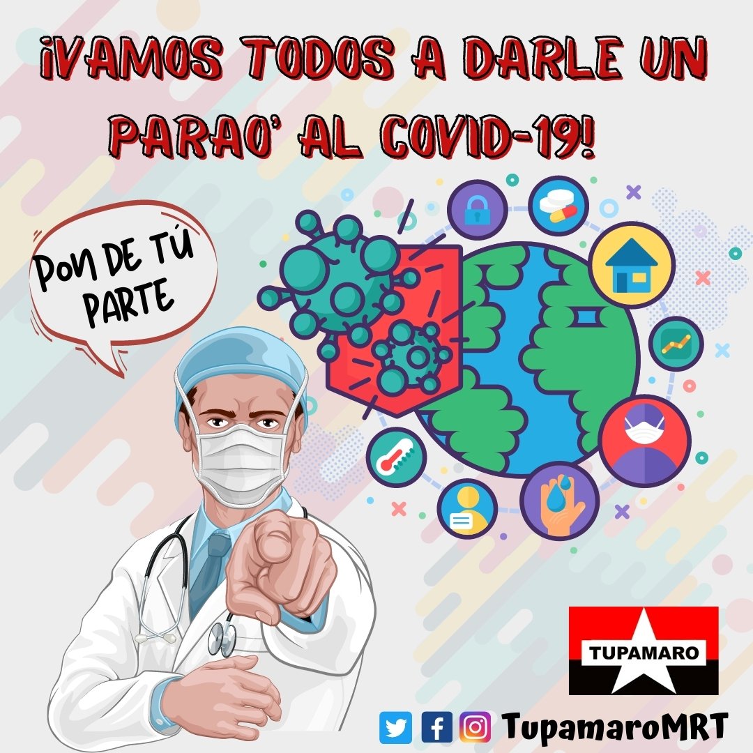GuaricoMRT2's tweet photo. !!Si te cuidas tu nos cuidas a todos !!
Sigue las normas de bioseguridad prevenir está terrible pandemia es tarea de todos y todas .
#LaEraRebelde
#RebeldesContraElCovid
@NicolasMaduro 
@TupamaroMRT https://t.co/mMP3n1oM5X