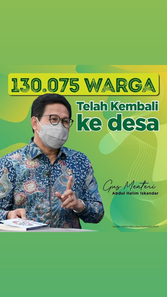 Nn05263132's tweet photo. 130.075 warga telah kembali ke desa
jokowi 
@halimiskandarnu 
@malik_harmain
@taufikmadjid71
@yusradaridesa 
@Pusat_PPMD 
@tppkemendes
@alwani_norhan 
#PendampingDesa 
#GusMenteri 
#kemendesaPDTT 
#YusraDariDesa 
#TPPIKALTIM https://t.co/l2VSkDEaLm