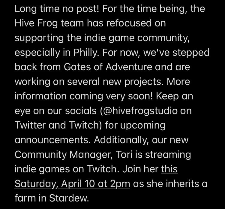 GatesOAdventure's tweet photo. Follow @HiveFrogStudio https://t.co/bHURd0OMBx