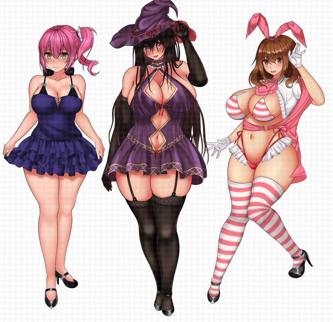 キャラ販売の宣伝 #オリジナル #女の子 #むちむち #巨乳 #ふともも  