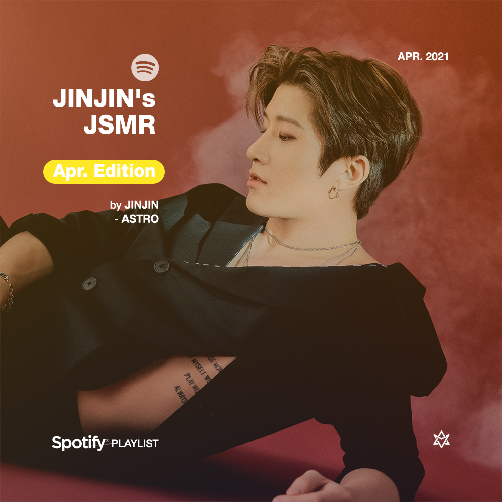 ASTRO_Staff's tweet photo. [🎵]
#JINIJN's #Spotify playlist is back🤗
#JINJIN_JSMR's April edition is open!
This month's JSMR~ makes us 🕺Groovin🕺~
#AROHA, isn't it ONE warm spring?! Let's listen together🎼
Let's get it~

#ASTRO #Groovin #ONE 
@SpotifyKDaebak @SpotifyKR
▶ https://t.co/VgyVcoVxk5 https://t.co/NicKGYoi0b