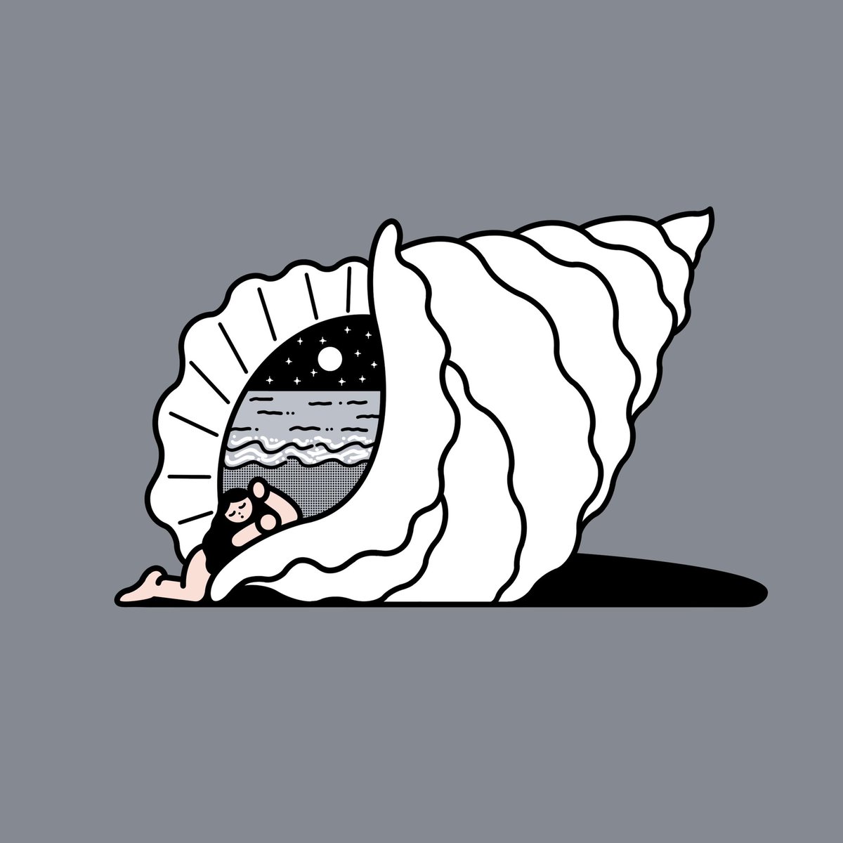 62illustration's tweet photo. 밤바다의 파도소리 https://t.co/u78dXdq8qB