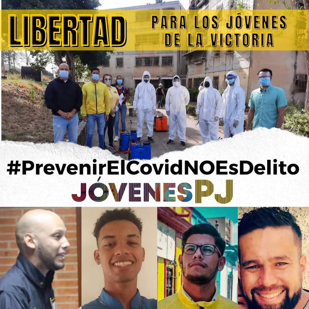 Denunciamos la captura de nuestros compañeros de @pr1merojusticia estado Aragua ( @pjaragua )  Sus nombres son: Eduardo Torres, Carlos Zapata, Andrés Zapata,  Jhonatan Alvarado José Pérez y Héctor González.
Que días atrás iniciaron un plan de trabajo llamado #VecinosSolidarios