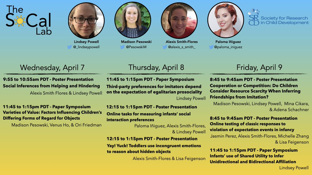 asmithflores's tweet image. Lots of UCSD SoCal Lab representation at #SRCD2021! Stop by our presentations and hear about some cool science from @_lindseypowell, @PesowskiM, @paloma_iniguez, and I. @SRCDtweets