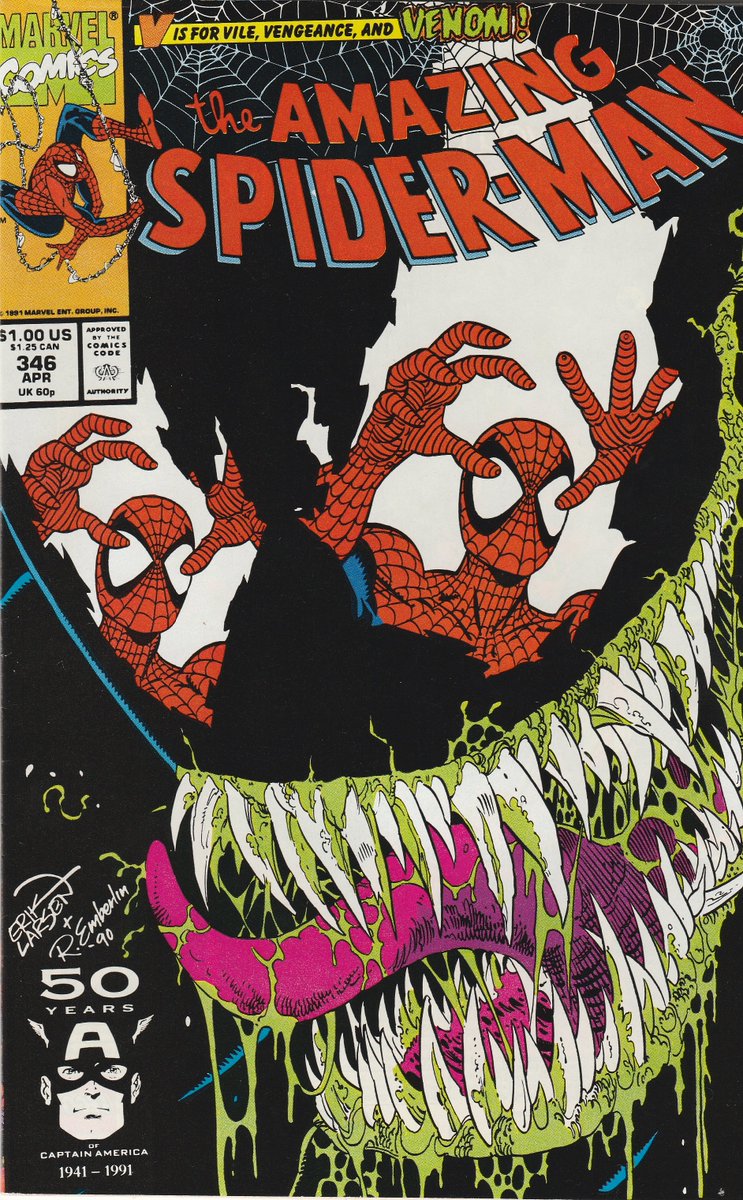 TheBackCover1's tweet photo. The Amazing Spider-Man 346 April 1991. Published by @Marvel Comics. So glad I pulled this one! One of my all time favorite Spidey covers done by my favorite Spidey artist! Art by @ErikJLarsen ! #comics #Marvel #MCU #SpiderMan https://t.co/qroJbnrASd