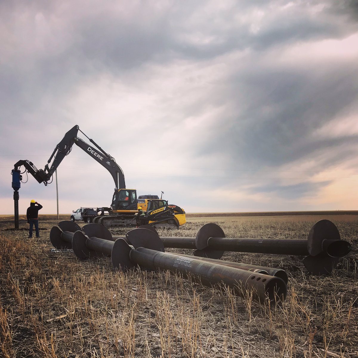 VersaPile's tweet photo. Helical pile installation in Teulon, MB for a communications tower will improve connectivity in the area. https://t.co/xOWi2amXHF