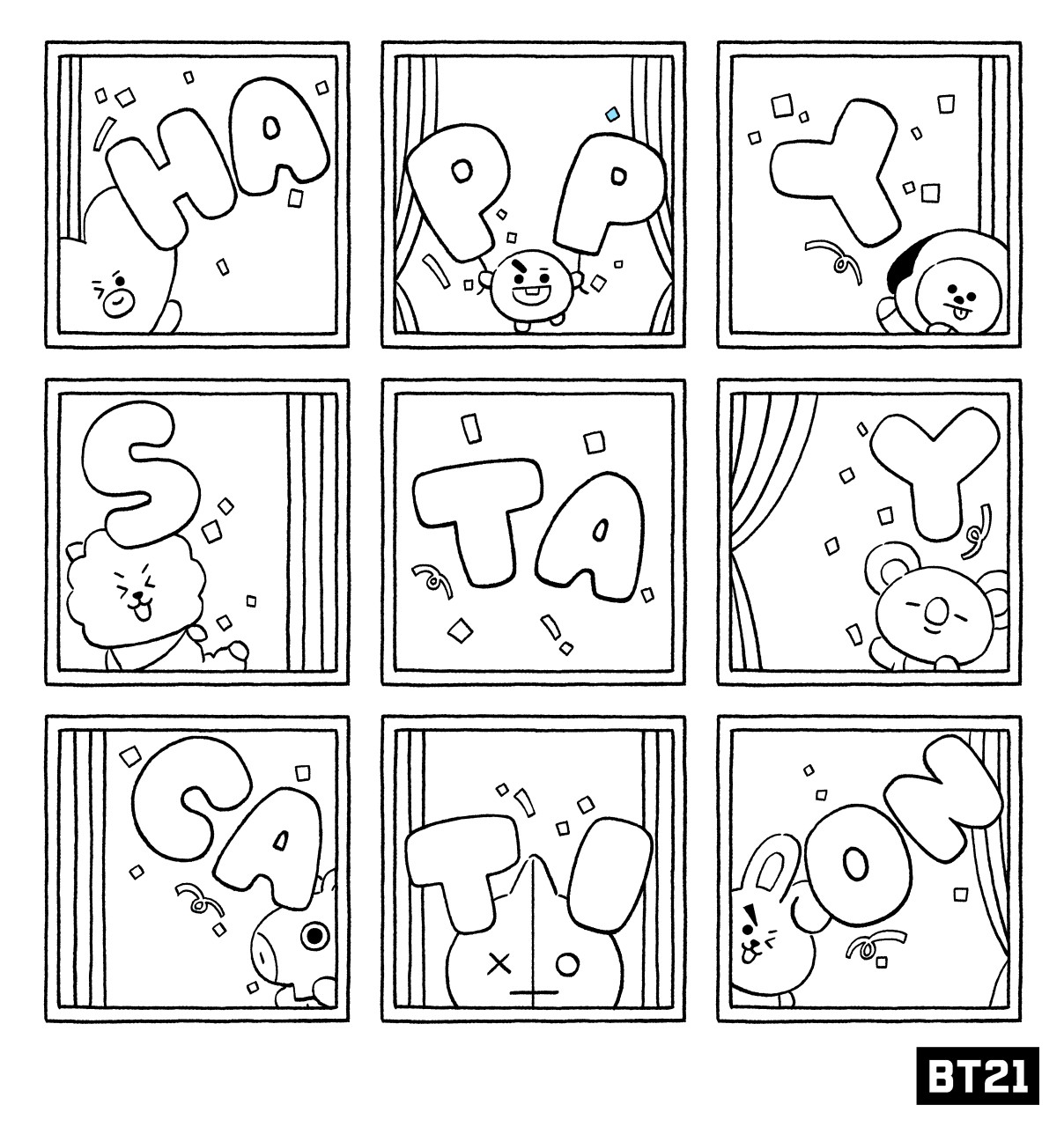 Bt21 Japan Official ステイホームのおともに Color Your Bt21 ユニスターズのポジティブなカラーでbt21を塗ってみてね 世界保健デー ポジティブ マインド ファイト ぬりえチャレンジ ぬりえ ユニスターズ Bt21を愛するみんな Bt21 T Co