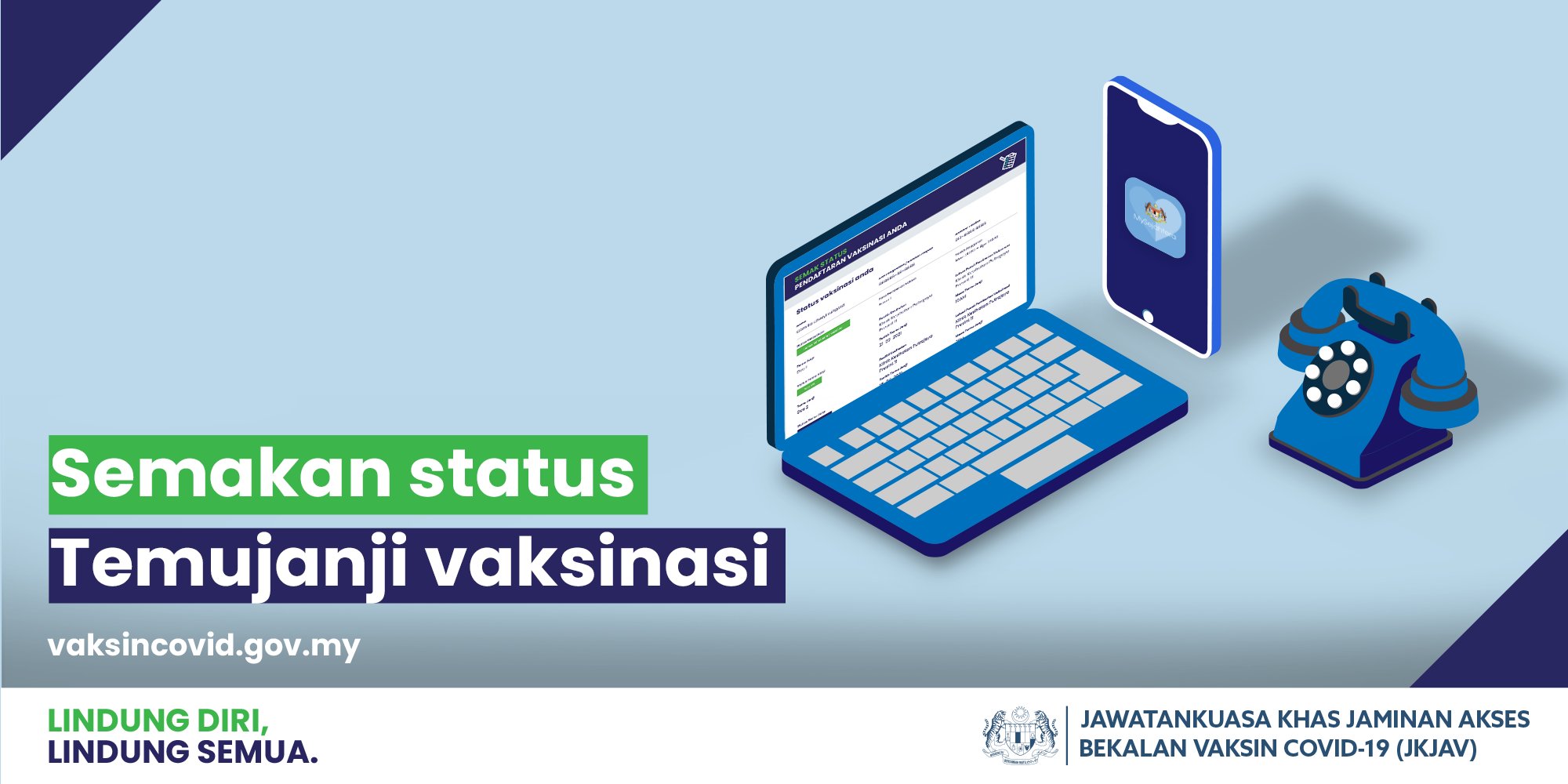 Semak status pendaftaran vaksin