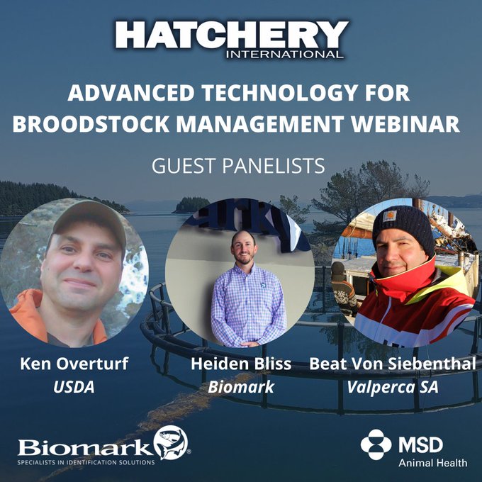Biomark is so excited to be presenting during a 
<a href="/hatchery_int/">Hatchery Int</a>
 #webinar! Join us on April 7th  for a webinar on Advanced Technology for #Broodstock Management and Research. Check out the awesome group of panelists! Register Here: loom.ly/y3A8GVY 
<a href="/USDA/">Dept. of Agriculture</a>