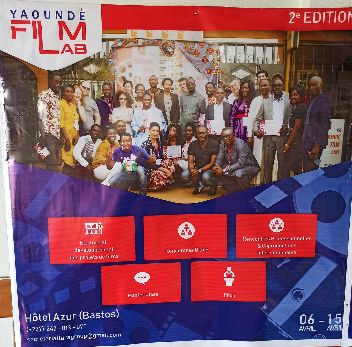 YannLorvo's tweet photo. @IFCameroun, @IFParis et @FRauCameroun à l'inauguration de la seconde édition du #yaoundefilmlab au 🇨🇲. Un laboratoire pour des jeunes auteurs et producteurs d’Afrique centrale. En plus des fictions, documentaires et des films d’animations l’appel s’ouvre aussi aux séries. Bravo https://t.co/9qDQxAeSVo