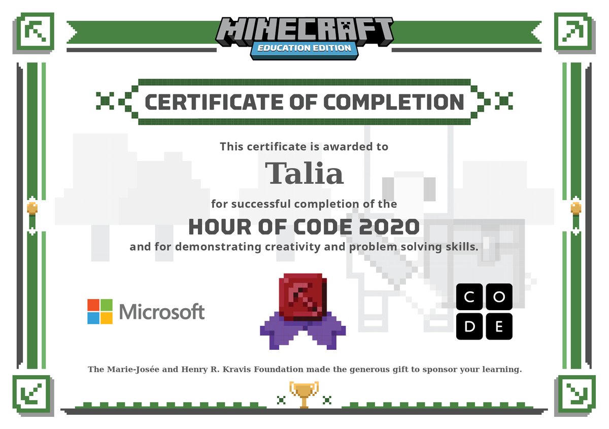 arabschools's tweet photo. congratulations to Talia Khabiri from grade 7 on her successful completion of the #HourofCode 2020.  
تهانينا للطالبة تاليا خبيري من الصف السابع لاتمامها المرحلة الأولى من مسابقة مدرستي تبرمج
 #مدرستي_تبرمج 
#Madrasati_codes
#تعليم_جدة https://t.co/MsVdwfbcEM