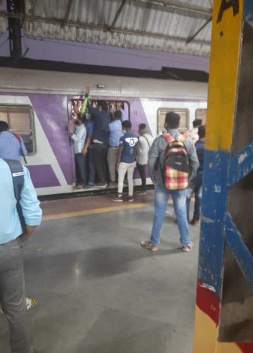 deepkoul's tweet image. The pic says it all.
#COVID19 #Thane #localtrainupdate #lockdown2021 #SocialDistancing 
Pic courtesy - Mr. Sameer