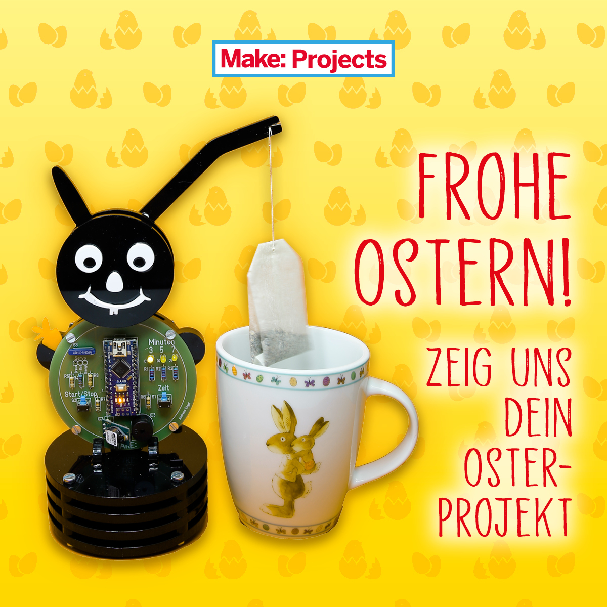 MakeMagazinDE's tweet image. Für die Kids habt ihr 10 Eier versteckt, ihr findet aber nur 8? Da wäre eine Eier-Suchmaschine hilfreich! Zeigt uns  auf Make Projects, was für ausgefallene Projekte ihr in der Osterzeit baut! Wir verlosen auch ein von Redakteur Heinz Behling hergestellten Teehasen. #makeprojects