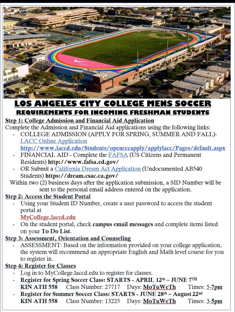 LACCMensSoccer's tweet photo. Spring Class Starts a week from today! https://t.co/xeNXjtwtLu