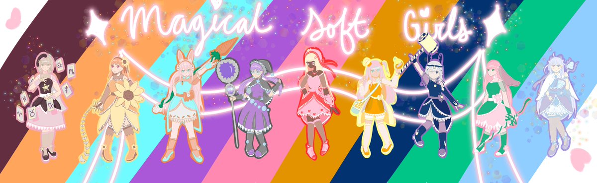 JynJu's tweet photo. Here is all the Magical "Soft Girls" in one picture~
#solart #bimuuart #CiarrArt #dollopofpaint #JynJuwel #Ochiuart #PinkIllust #TsuuArt
#Vtuber #EnVtuber #VtuberUprising #VtuberEN https://t.co/Kd7bAKo8Vh