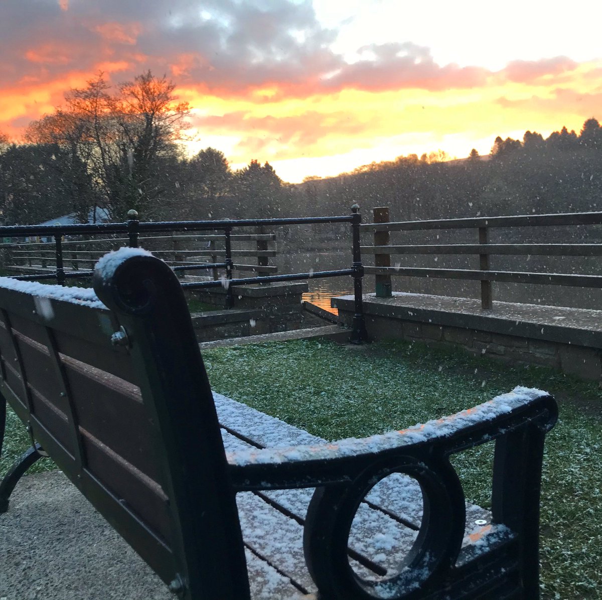 Hello snowy Spring in the Gnoll #neath #wales #uksnow