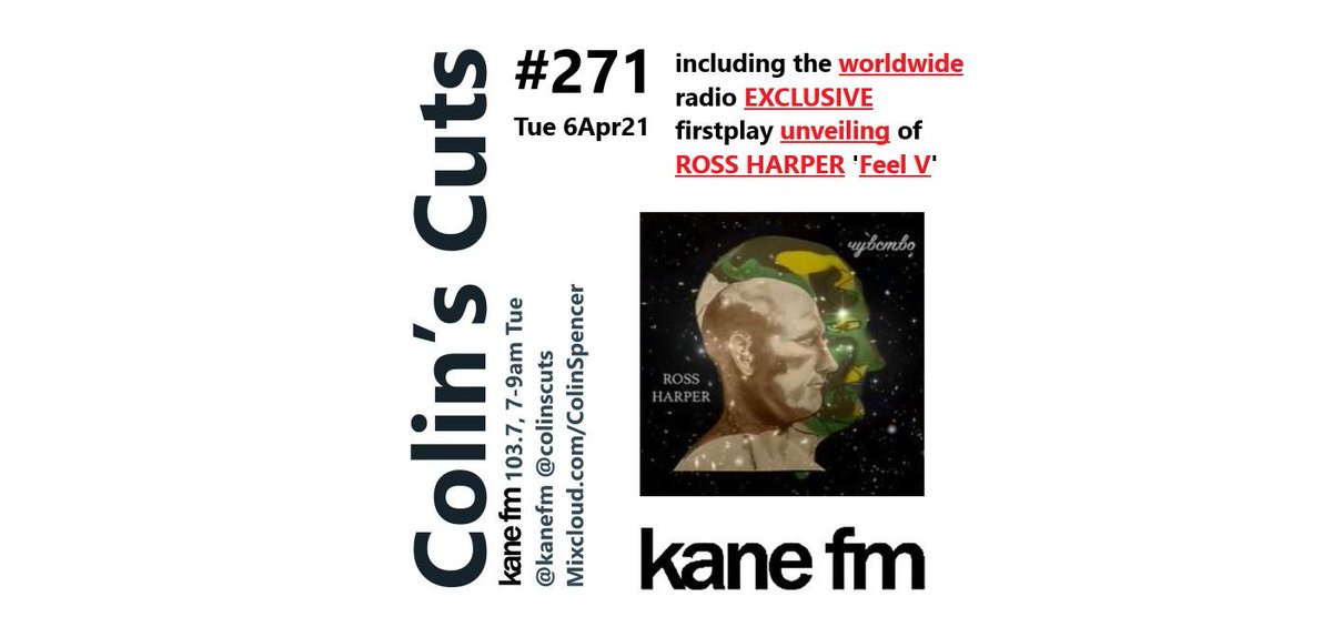 ColinsCuts's tweet photo. With me for #ColinsCuts programme #271 on @KaneFM right now?
#103point7 & https://t.co/D6WxwRIf0O
for
#Exclusives
+#NewMusic
+#Promos
+Release #anniversaries for #BarryAdamson #TubewayArmy and #Ultravox
and
more!
7-9am #today Tuesday 6 April 2021 https://t.co/AIzFuAbxOA
