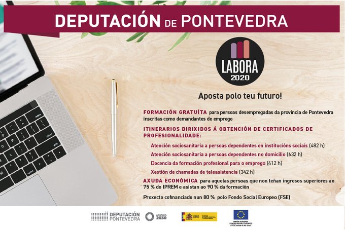 depo_es's tweet photo. 👩🎓👨🎓 Mellora a túa formación!
Consulta os novos itinerarios de #Labora2020 para persoas desempregadas
➡ Atención sociosanitaria
➡ Docencia da formación profesional para o emprego
➡ Xestión de chamadas de teleasistencia
👉 https://t.co/oFXIxQwoVK https://t.co/TaqxLcOLKQ