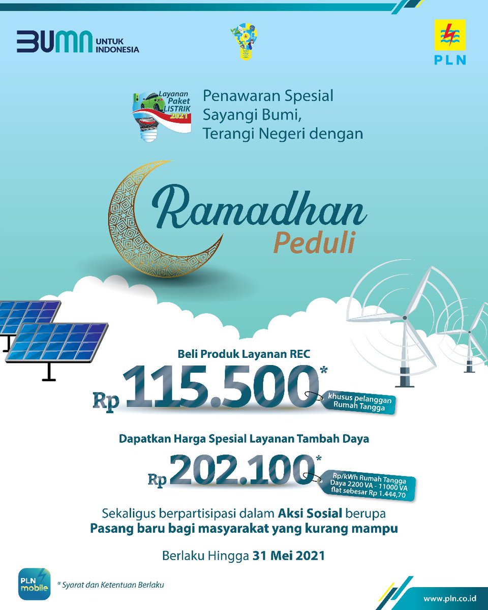 _pln_id's tweet photo. Hi Electrizen… bulan Ramadhan sebentar lagi tiba nih. Hayo.. sudah menabur kebaikan apa aja? #RamadhanPeduli
#RamadhanBerkah
#PromoRamadhanPLN
#PowerBeyondGenerations https://t.co/SBY2mqW2pJ