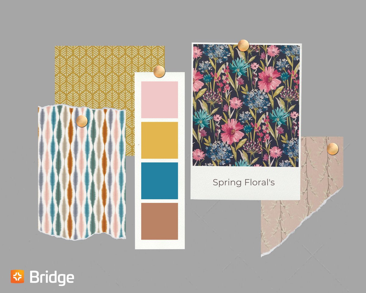 BridgeInteriorC's tweet image. 🌼 Refreshed from a long weekend and feeling like spring is finally here, we've been pinning some of our favourite spring prints to virtual mood-boards, looking  to incorporate them into upcoming projects.

#moodboard #contractcurtains #interiordesign #interiors #softfurnishings