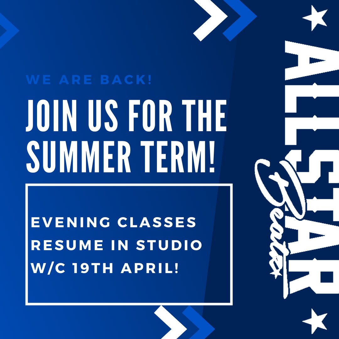 Allstar_Beatz's tweet photo. WE ARE BACK!!! 🚨🚨🚨
.
Our Summer term commences w/b Monday 19th April 2021 and we can’t wait to welcome back our teams!☀️ 
.
💻 https://t.co/I4FO9argk7 #bromley #croydon #kidsactivites #youthsport #streetdance #newmemberswelcome https://t.co/sm2p7vllH4